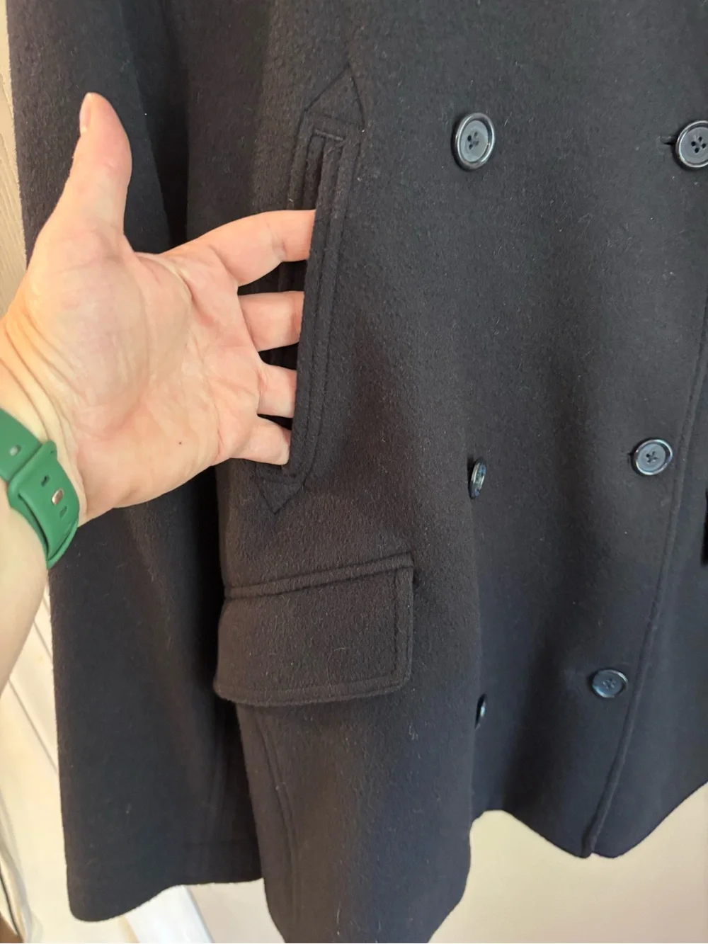 J.Crew Classic Black Wool Peacoat XL - Picture 4 of 7